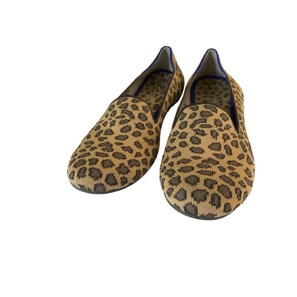 Rothy’s leopard round toe flats RETIRED size 8